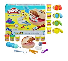 Play-Doh Ciastolina Dentysta B5520J + 4 tuby w 4 kolorach 23241