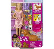 Lalka Barbie Zestaw Narodziny piesków + Akcesoria HCK75