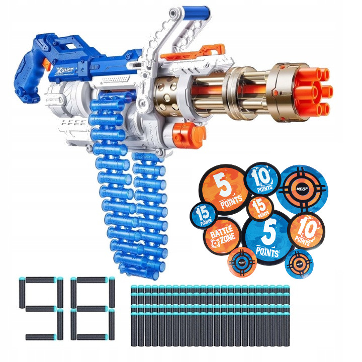 X-Shot Minigun Omega Royale 36488 + Naklejki Nerf