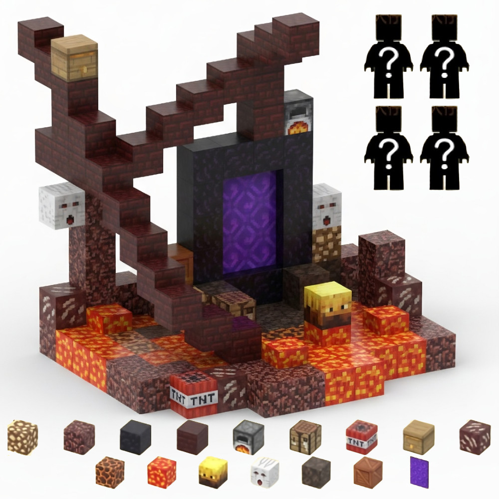 Dream World Zestaw Minecraft Klocki Magnetyczne Przygoda w Netherze 132 el. XJB110