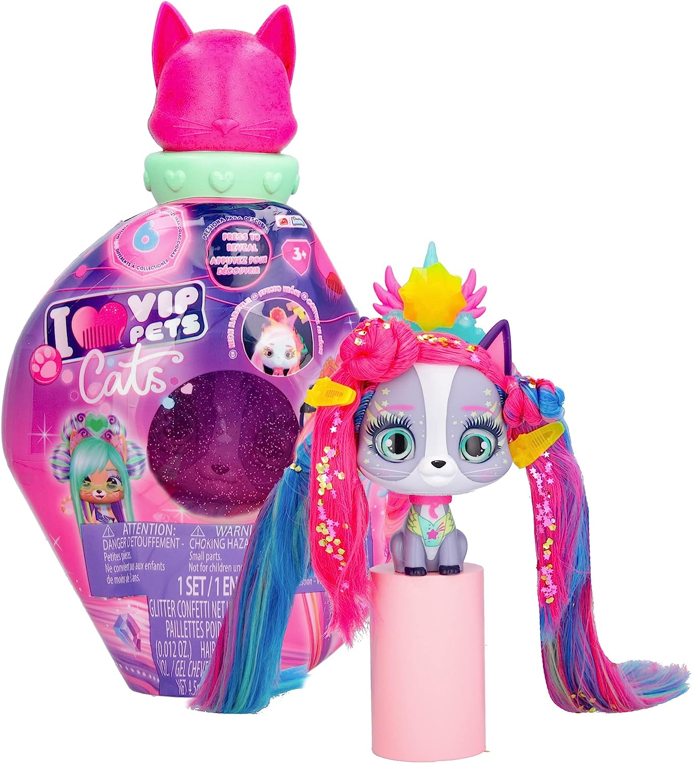IMC Toys I Love Vip Pets Cats Figurka Kotka z długimi włosami do stylizacji Mistery 714526