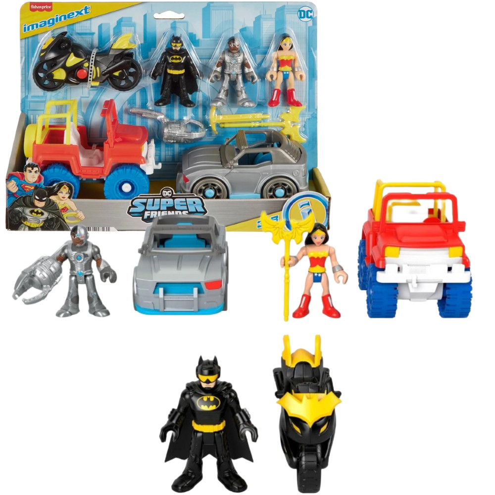 DC Super Heroes Zestaw Figurek i Pojazdów HWP76