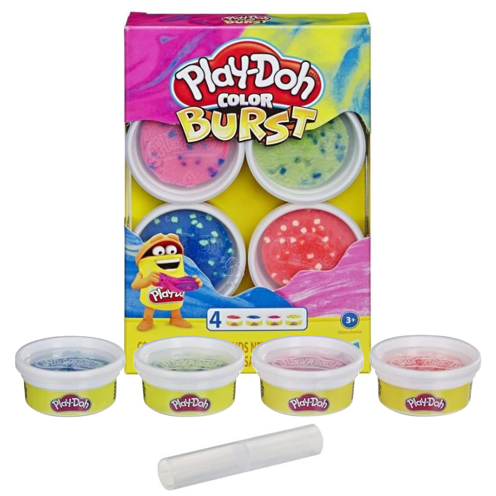 Play-Doh Zestaw Wybuchowe Kolory 4 tuby + wałek  E8060