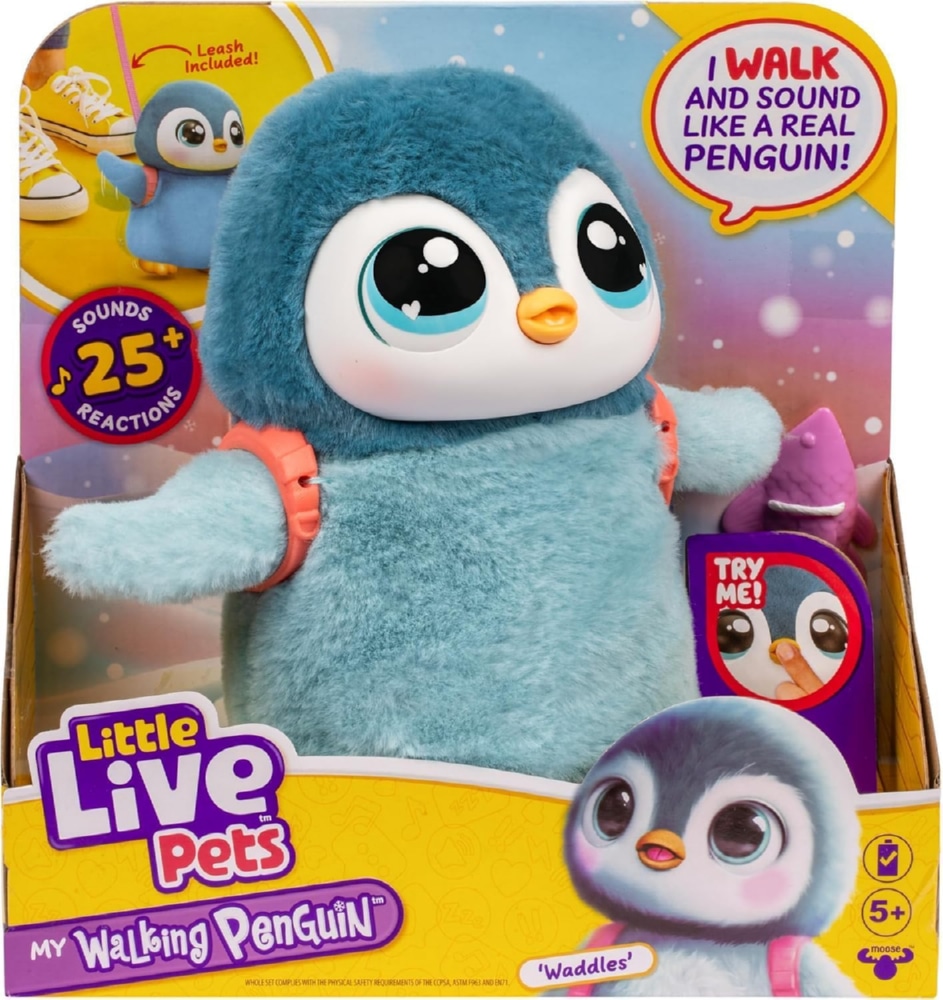 Little Live Pets Interaktywny Chodzący Pingwin Waddles 65352