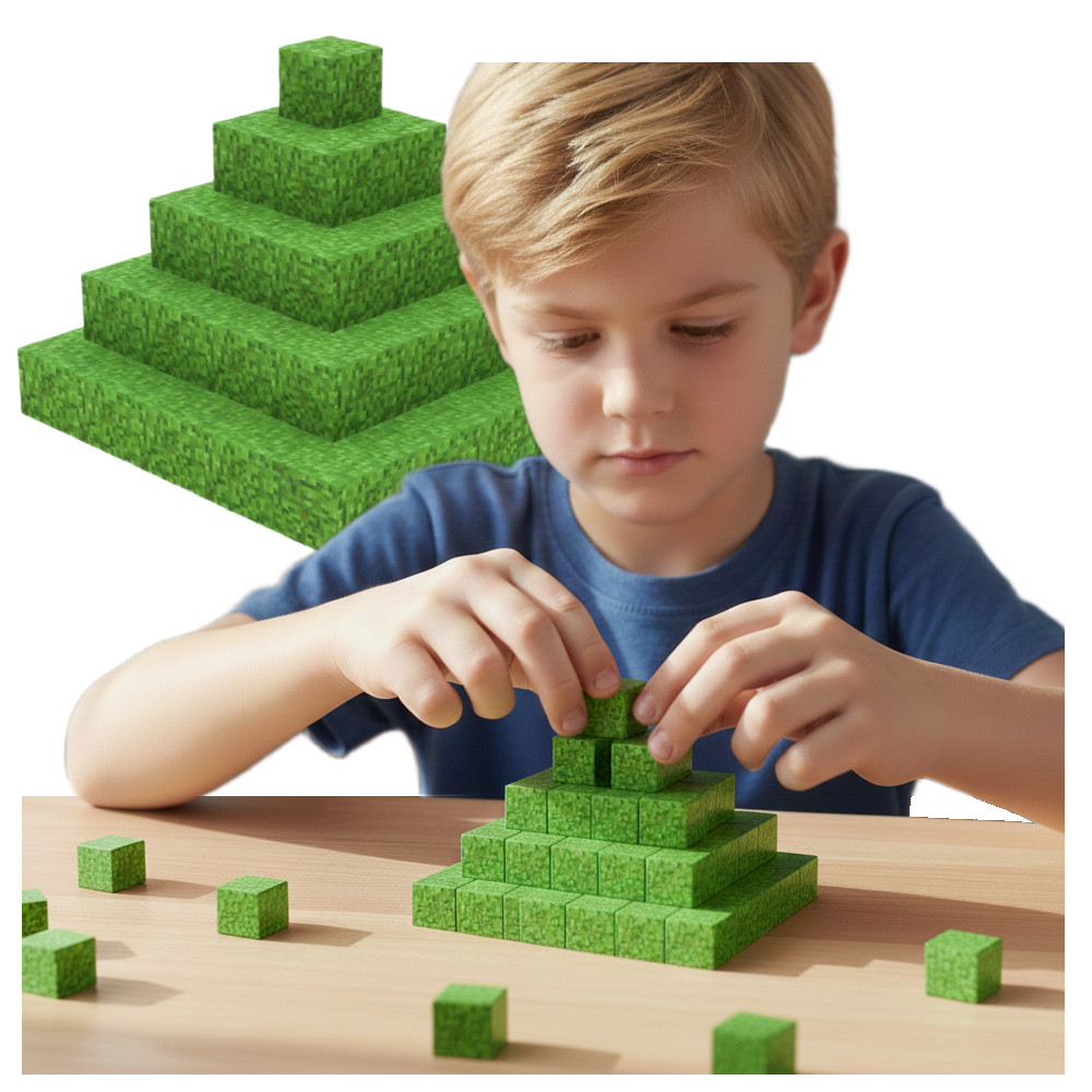 Creative World Zestaw Klocki Magnetyczne Trawa Liście 50 szt. JM908