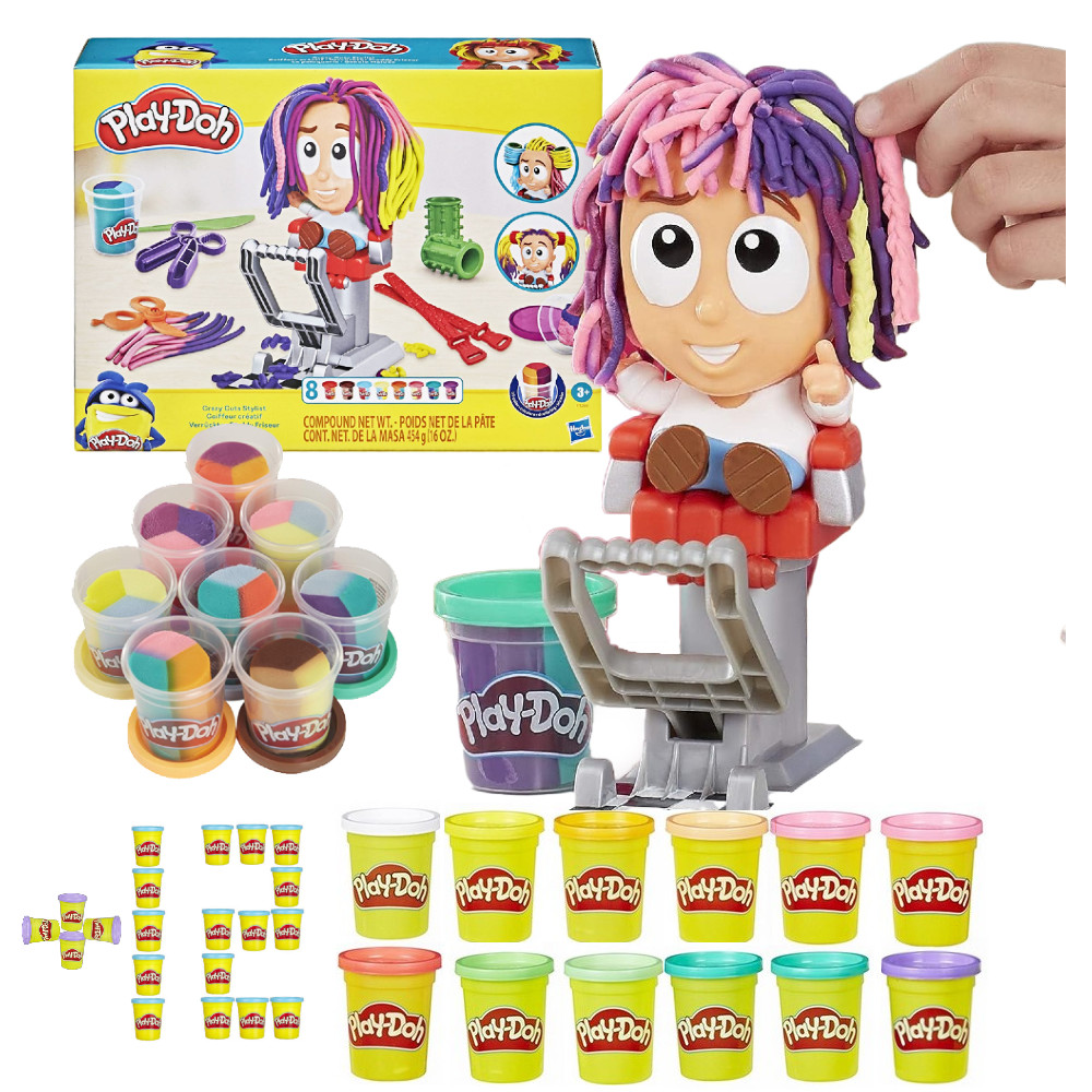 Play-Doh Ciastolina Szalony Fryzjer F1260 + 12 Tub Ciastoliny Wiosenne Kolory E4831