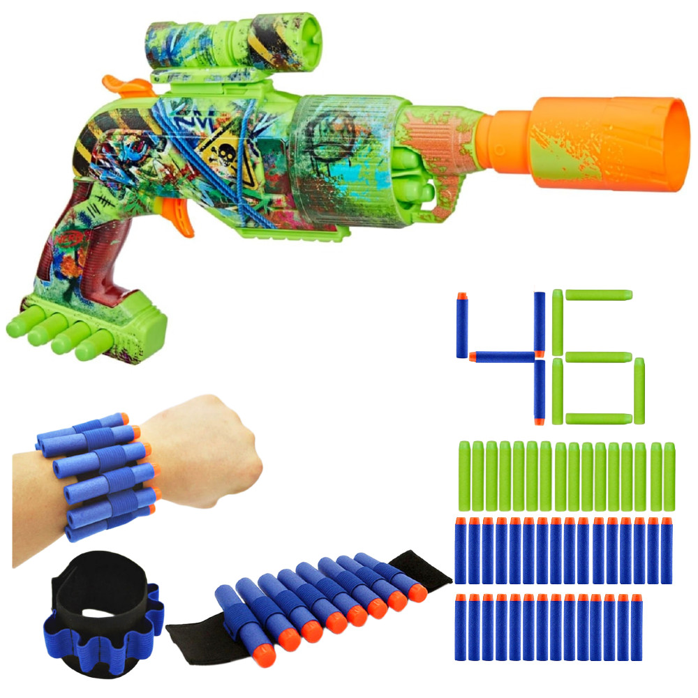 Nerf Zestaw Pistolet Zombie Driller F8960 + Opaska na Strzałki + Strzałki