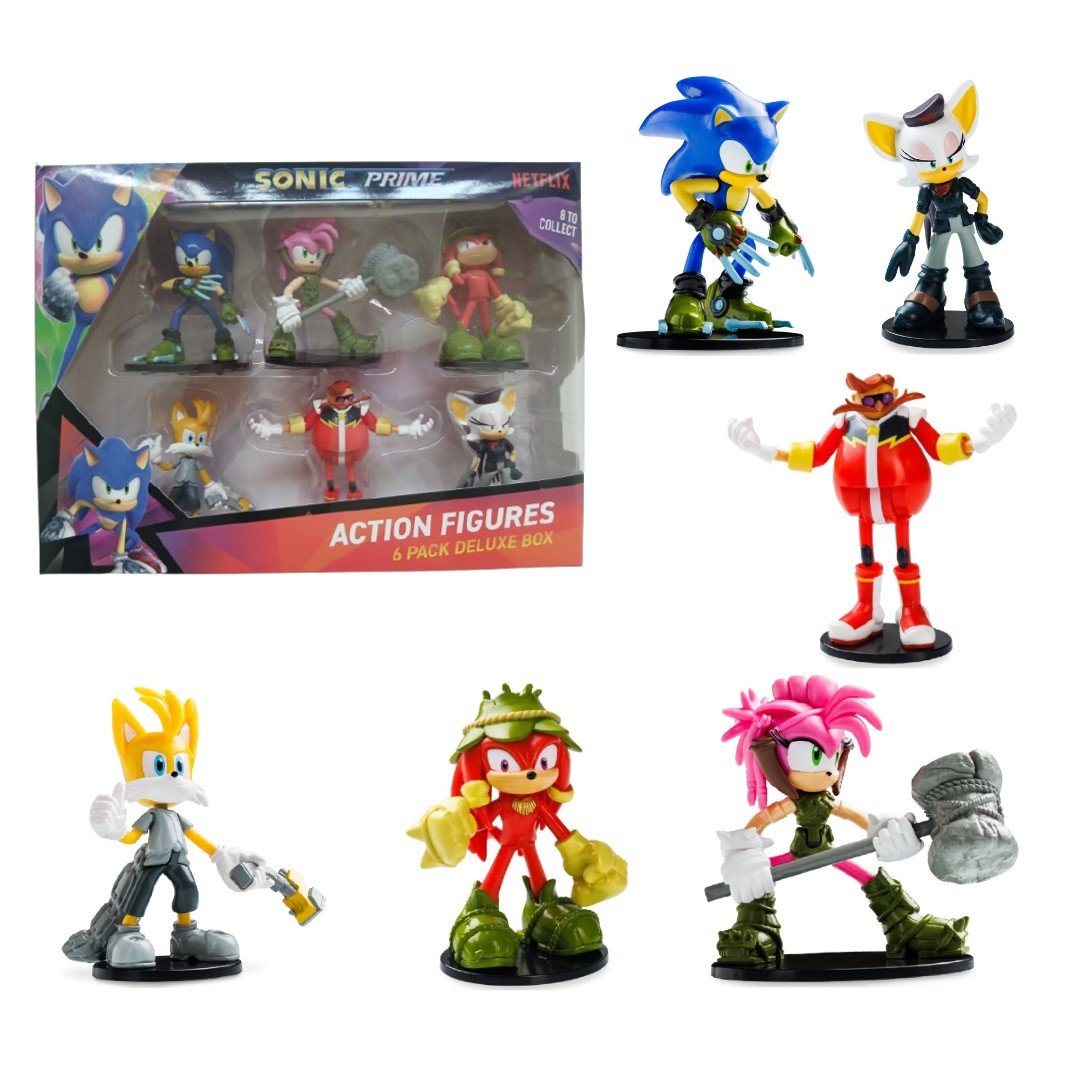 Sonic Prime zestaw figurek 6-pak Zestaw A: Rebel Rouge, Sonic, Amy Rose, Knuckles, Sonic Miles, Doktor Egman