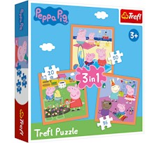 Trefl Puzzle 3w1 Pomysłowa Świnka Peppa 16359