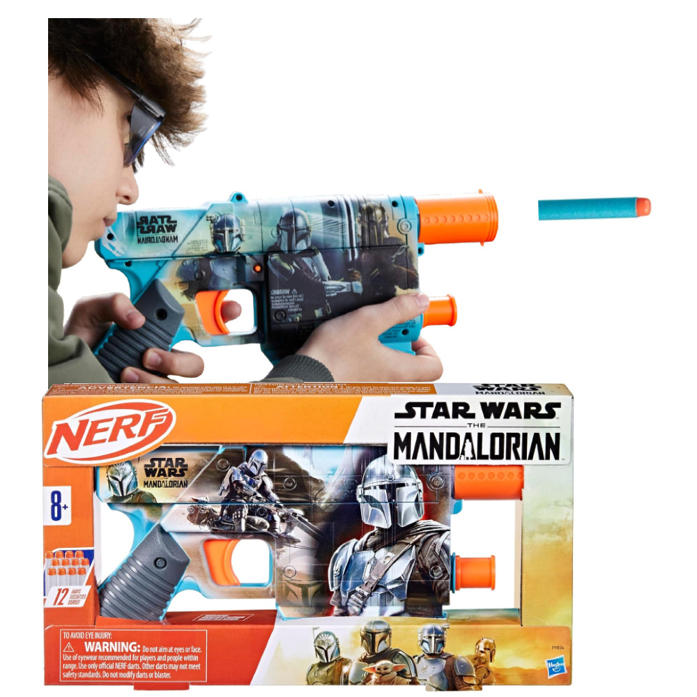 Nerf Star Wars The Mandalorian Pistolet + 12 Strzałek F9834