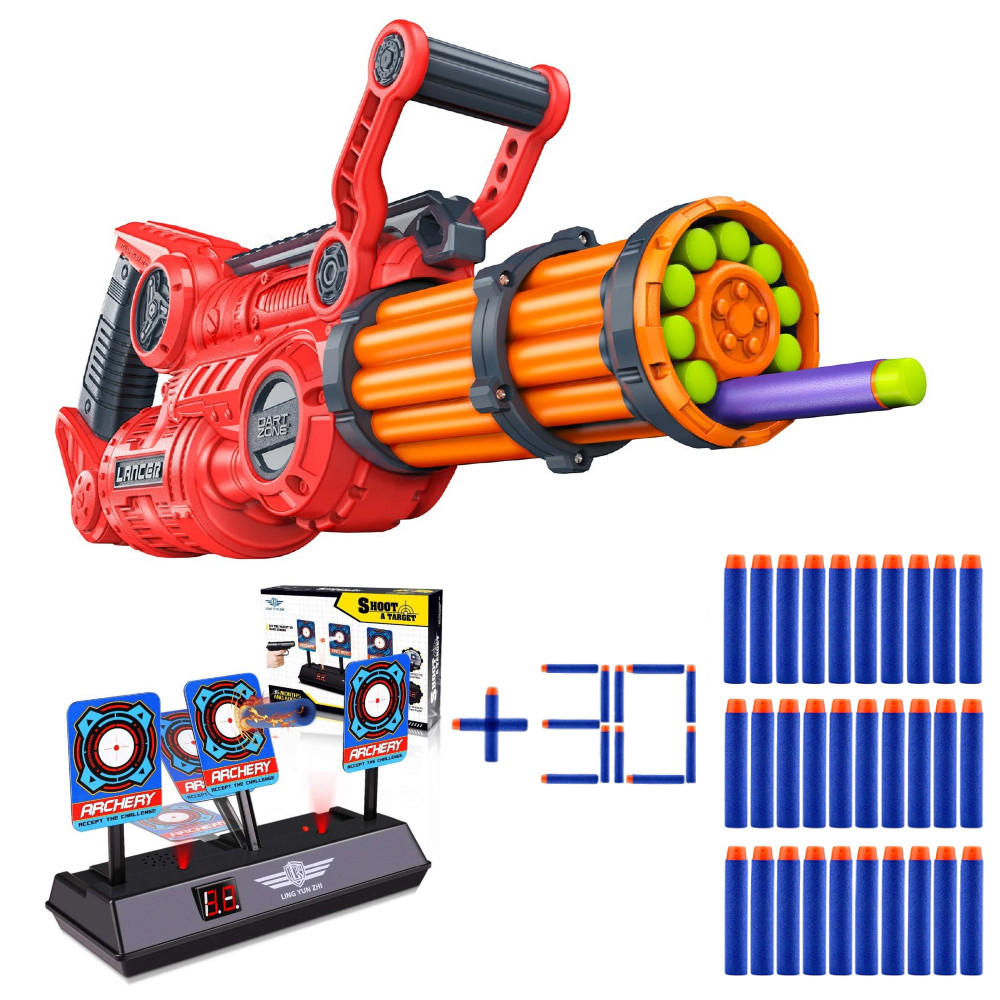 Dart Zone Zestaw Nitroshot Lancer 6319 + Tarcza Elektroniczna na 3 cele + 30 Strzałek 