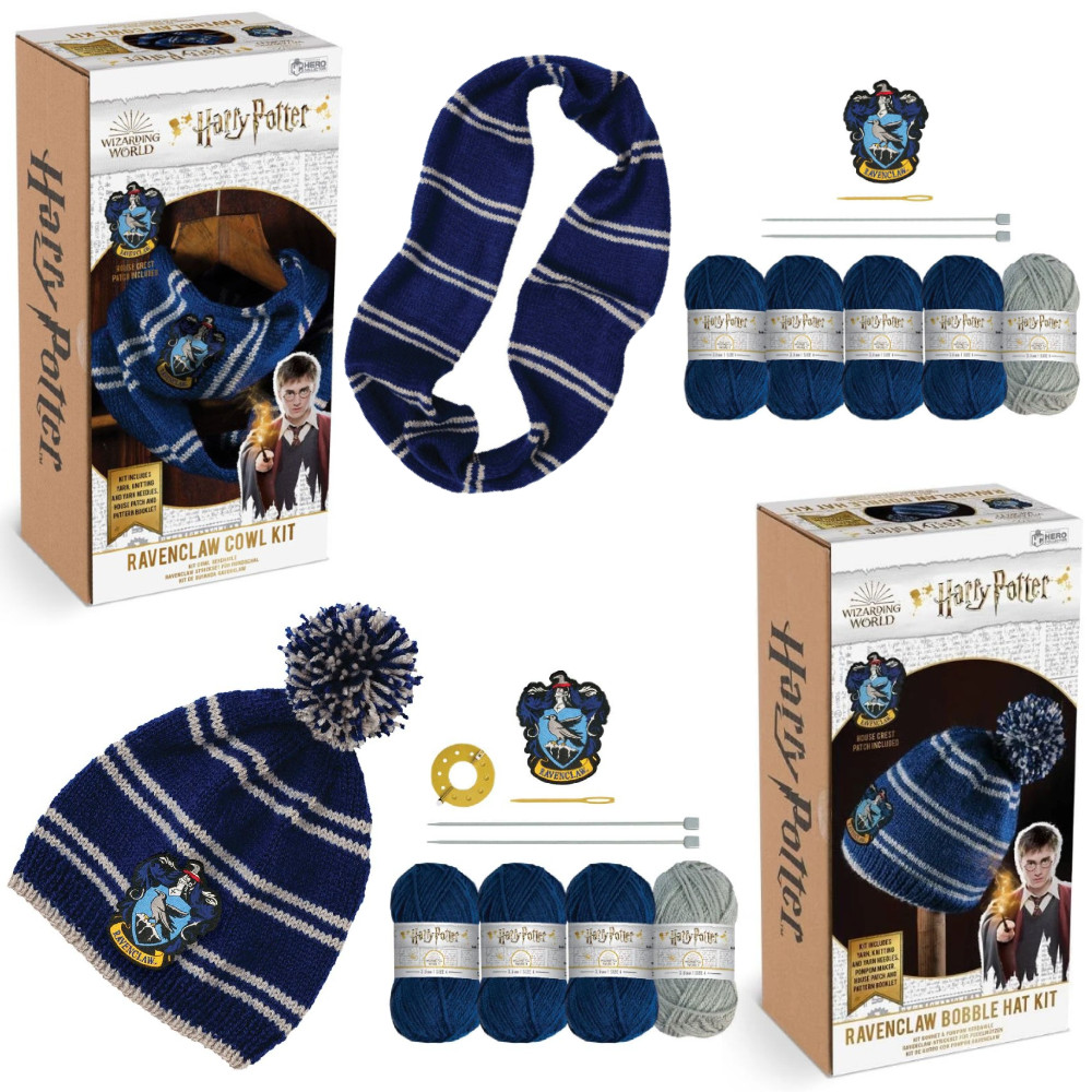 Harry Potter Ravenclaw Czapka i Szalik zestaw do robienia na drutach