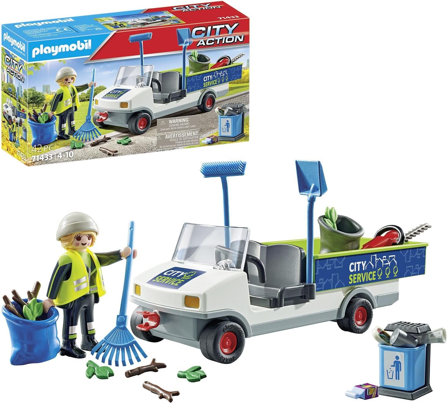 Playmobil City Action Sprzątanie Miasta Samochodem Elektrycznym 71433