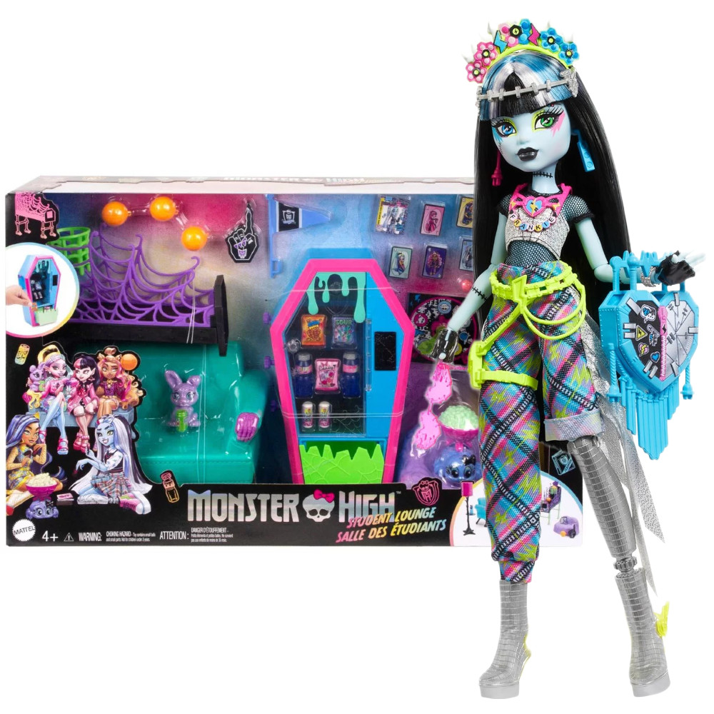 Monster High Salonik Uczniów HNF67 +  Lalka Frankie Stein HXH79