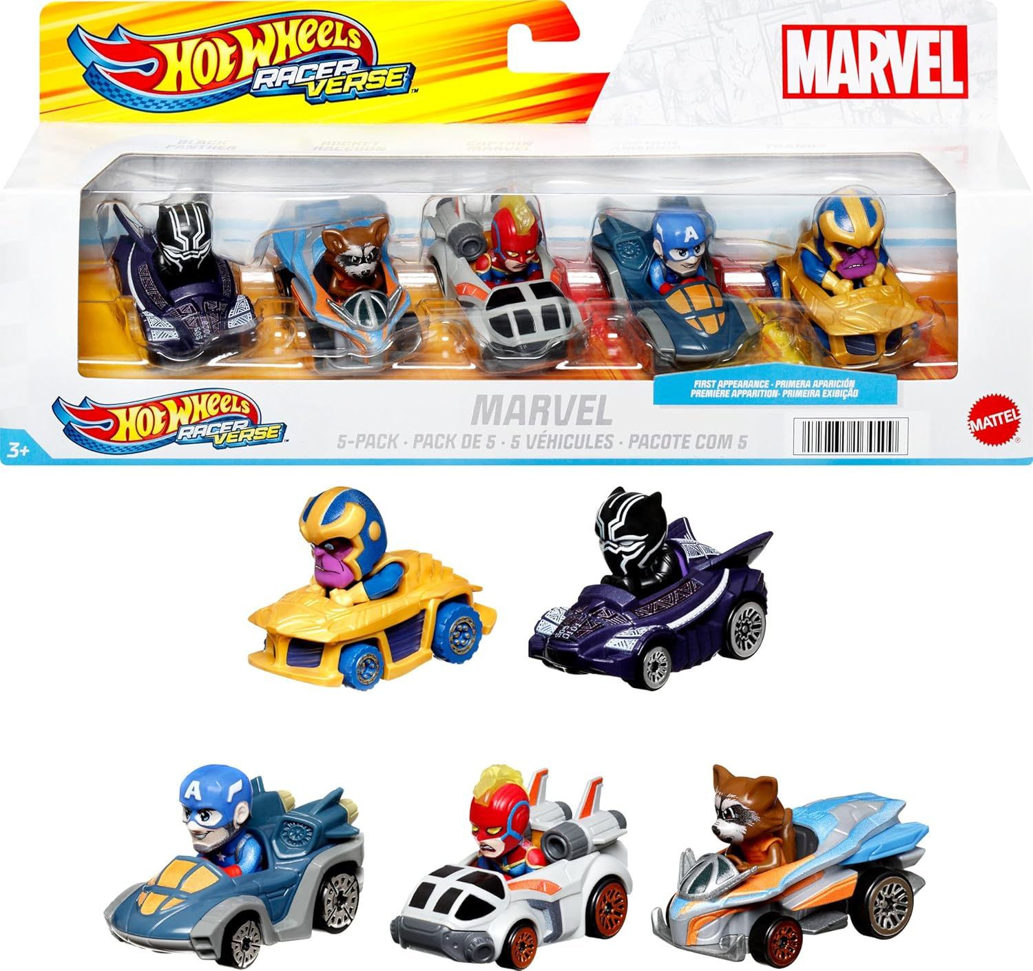 Hot Wheels RacerVerse Marvel Pojazdy 5-pak HPN40