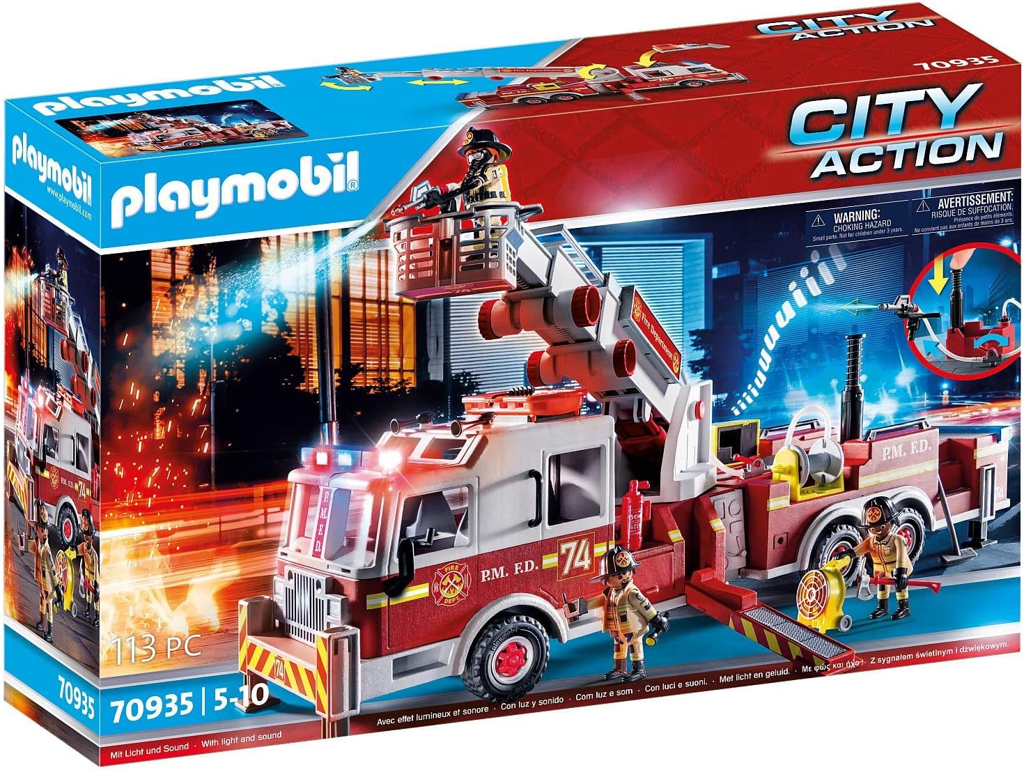 Playmobil City Action Wóz Strażacki; Us Tower ladder 70935 