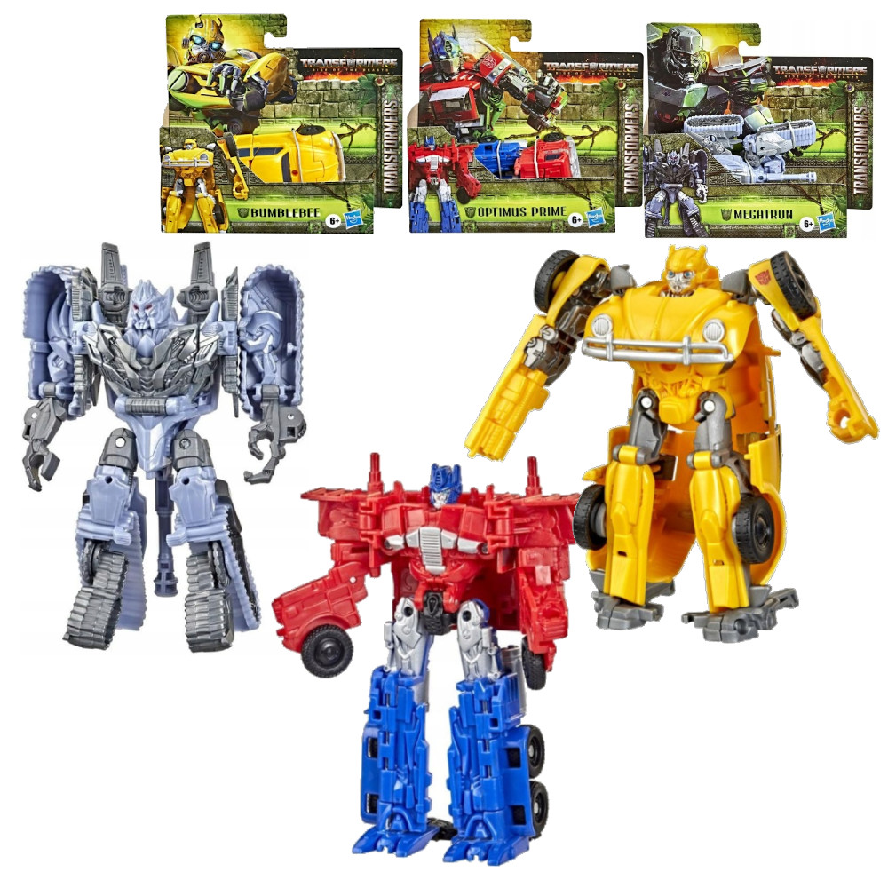 Transformers Rise of the Beasts Zestaw 3 Bumblebee, Optimus Prime i Megatron 