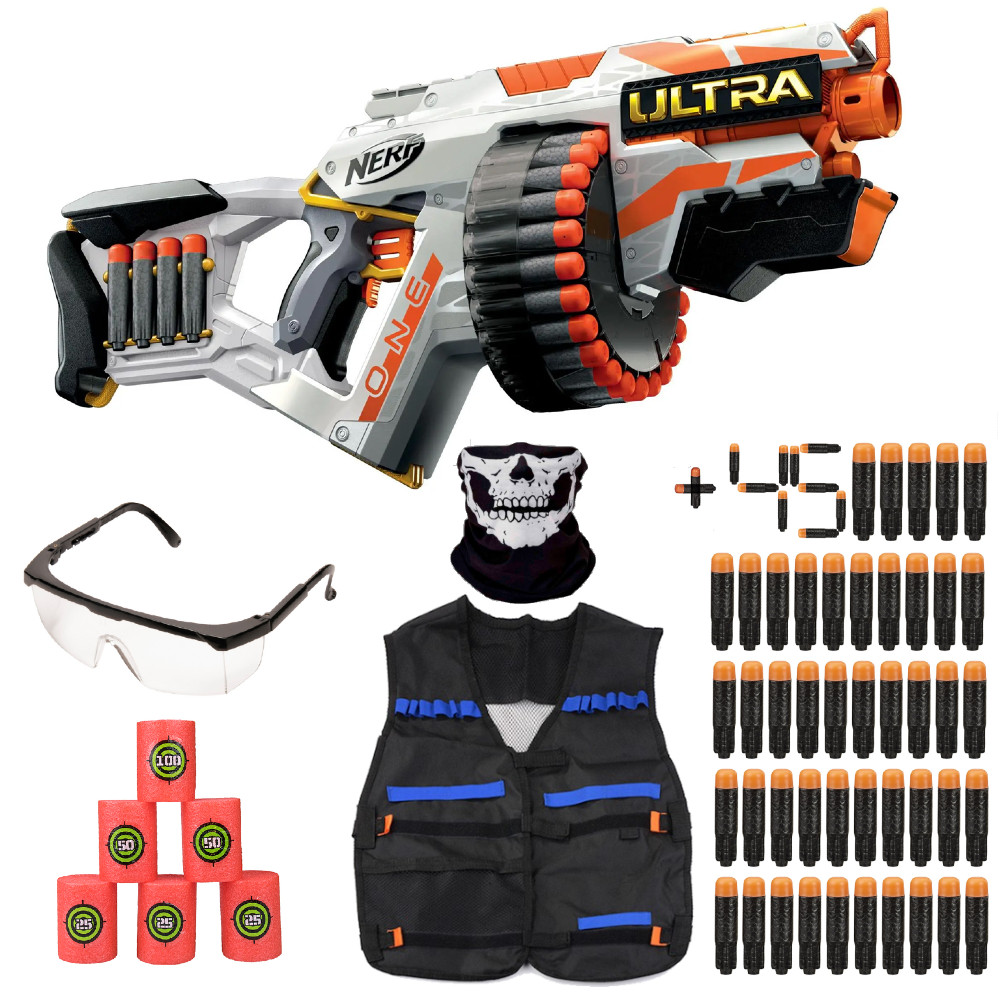 Nerf Ultra One E6596 + 20 strzałek E6600 + Cele + Kamizelka + Okulary + Bandana