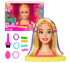Barbie Studio Fryzur Neonowa Głowa do Stylizacji HMD78