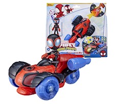 Hasbro Spidey i Super Kumple Pojazd ze Światłem i Dźwiękiem Glow Tech Techno-Racer + Figurka Miles Morales  F4531
