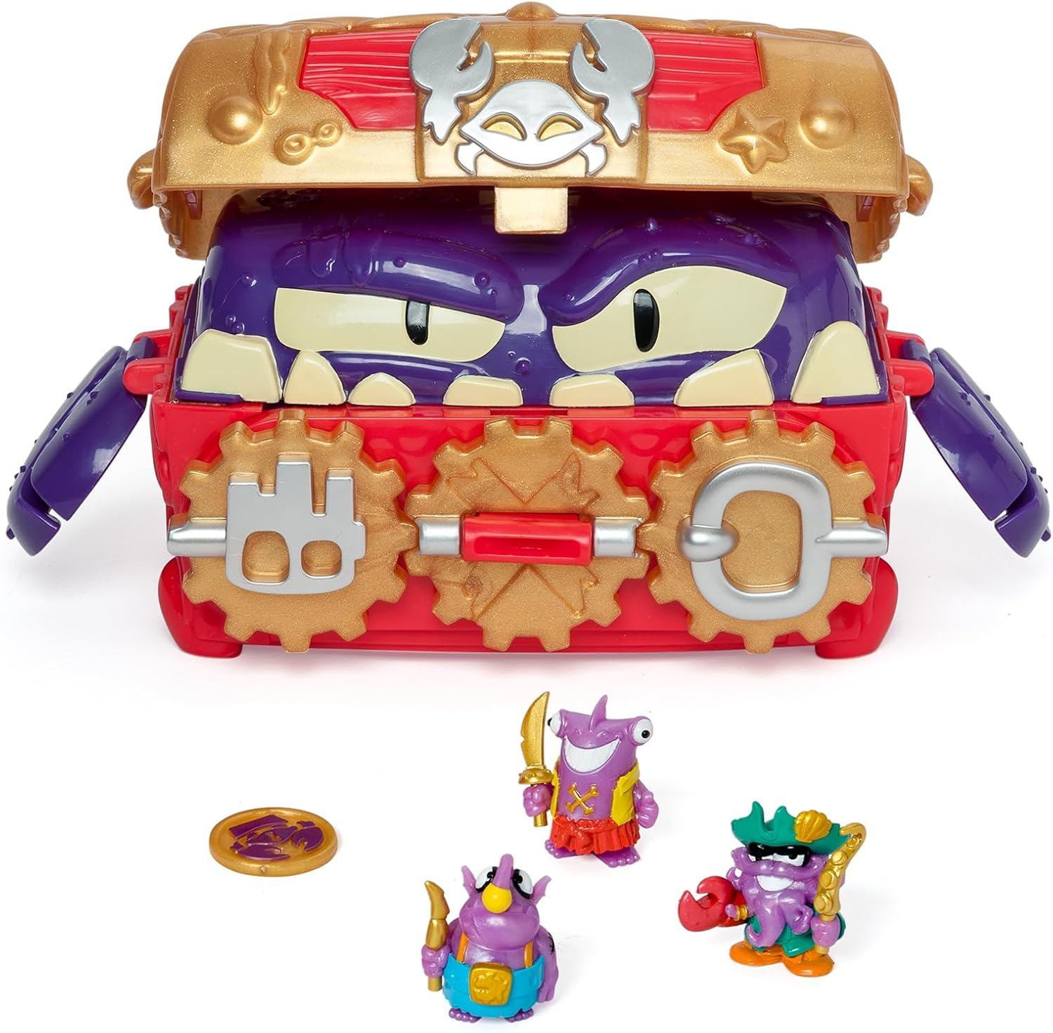 Piratix Zestaw Monster Treasure Złota Skrzynia ze Skarbem + 3 Figurki 30394