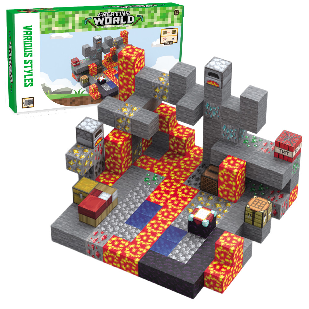 Creative World Zestaw Klocki Magnetyczne Kopalnia Przygód z Lawą 143 el. JM814