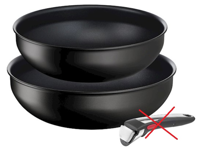 Tefal Ingenio Unlimited On Zestaw 2 x Wok 28 cm + 26 cm z uchwytem Gaz 82441- brak rączki