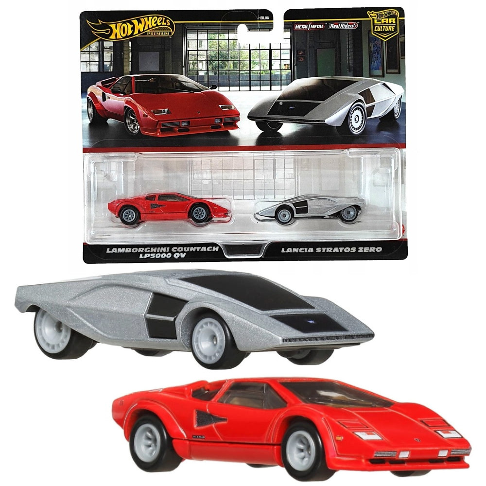 Hot Wheels Premium Car Culture Zestaw 2 Aut Lamborghini Countach LP5000 QV & Lancia Stratos Zero JBL02