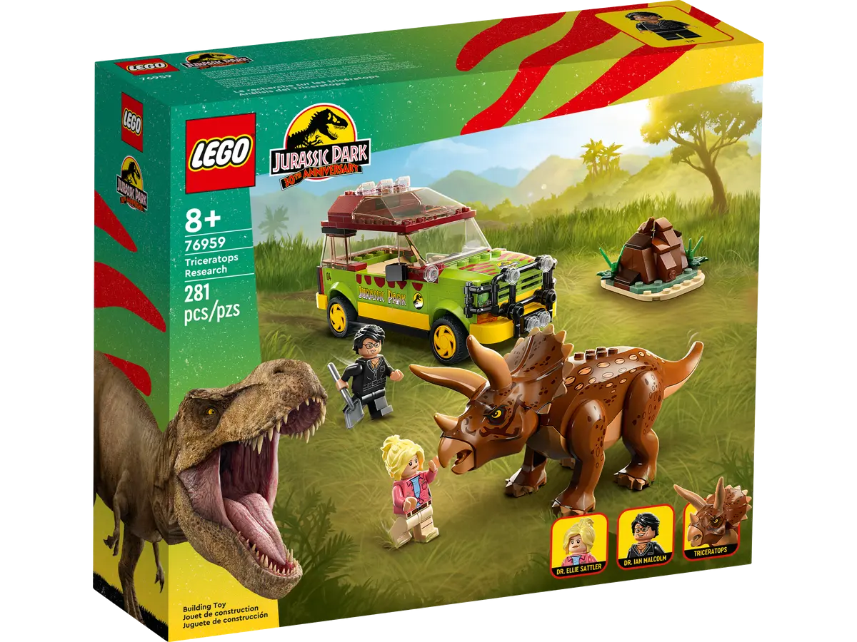 Lego Jurassic Badanie Triceratopsa 281el 76959