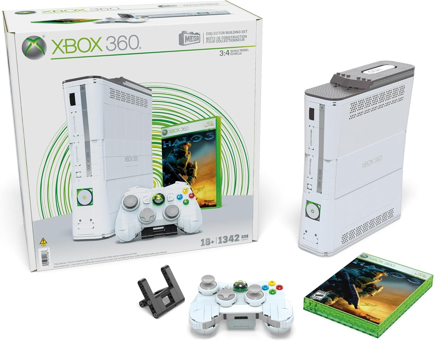 MEGA Microsoft Xbox 360 Replika Konsoli do Gier 1342 elementy HWW15
