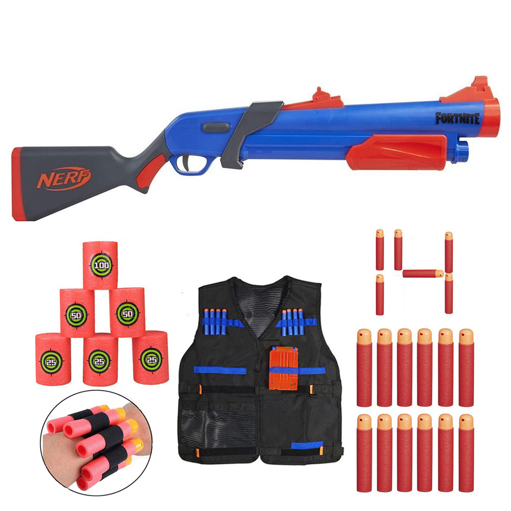 Nerf Fortnite Shotgun Pump SG Mega F0318 + 10 strzałek Mega + opaska Mega + cele + kamizelka