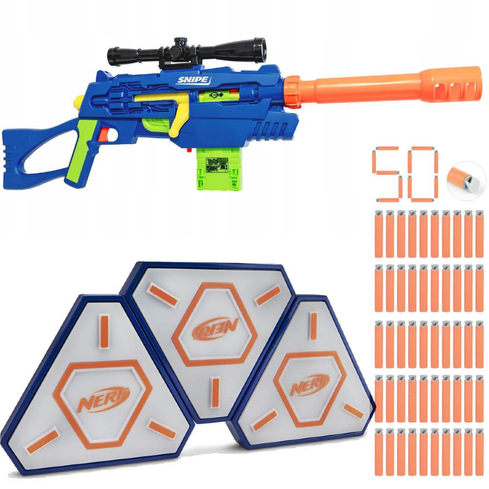 Buzz Bee Ultra-Tek - Snajperka Master Tek 48803 + 3x Tarcza Nerf Flash Strike + 50 strzałek Accustrike