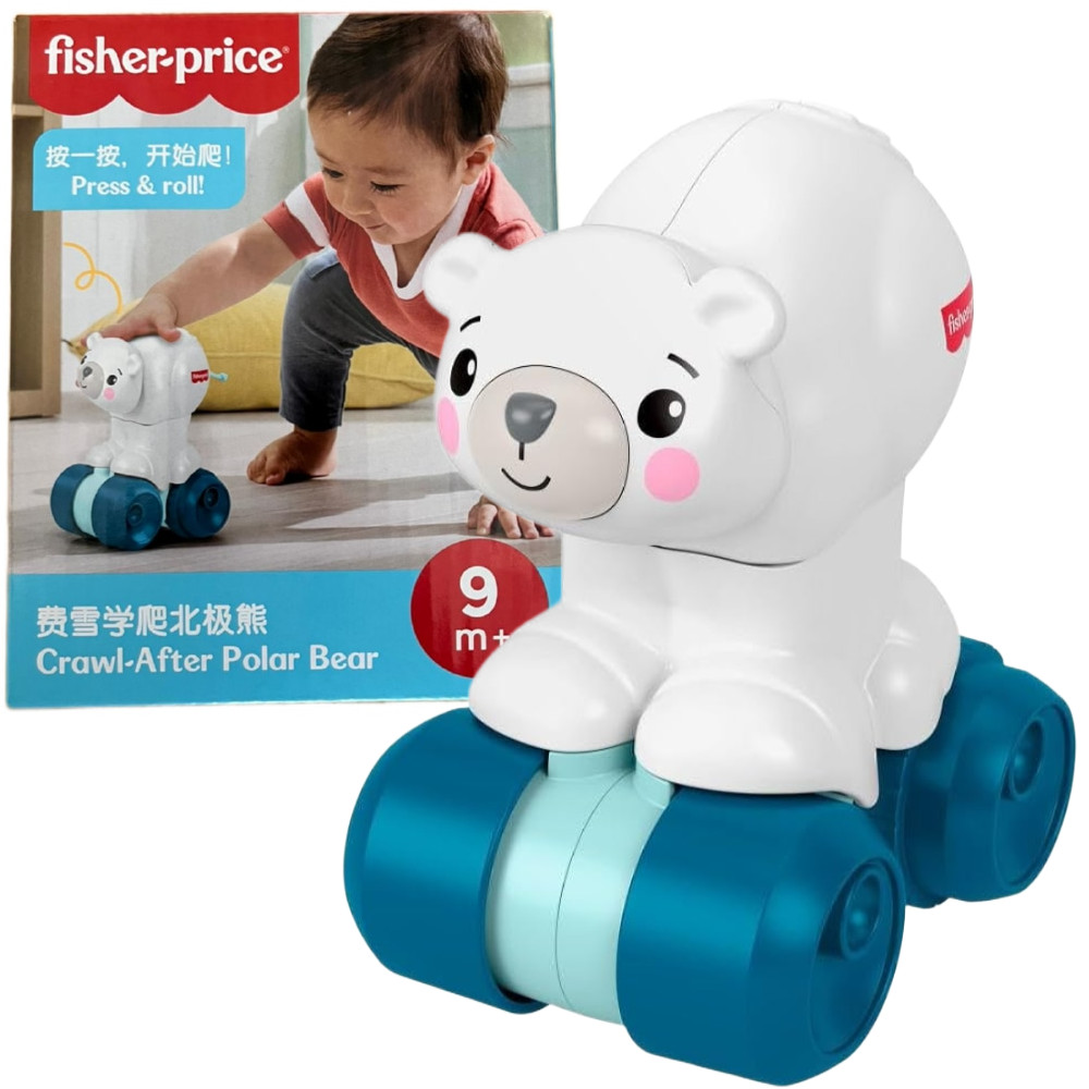 Fisher-Price Miś polarny Raczkuj za mną Zabawka do nauki raczkowania dla niemowląt JKB95