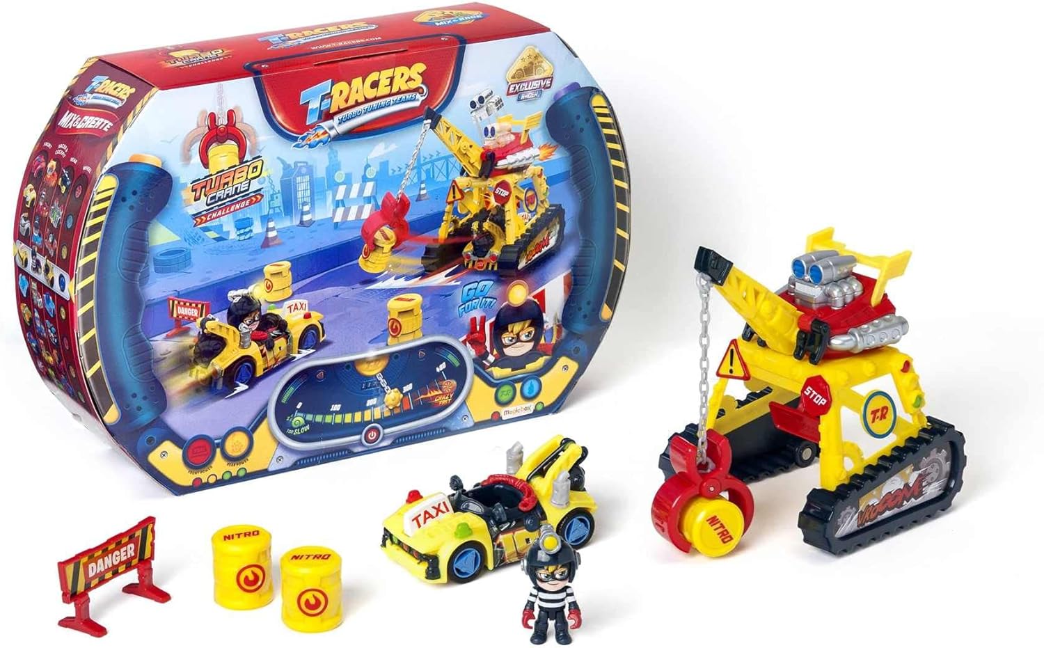 T-Racers - Zestaw Turbo Crane Dźwig Pojazd + figurka 015711