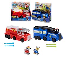 Psi Patrol Big Truck zestaw wóz strażacki + Radiowóz + figurki Marshalla i Chase