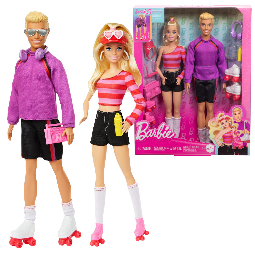 Barbie Zestaw lalka Barbie i Ken na wrotkach HXK90