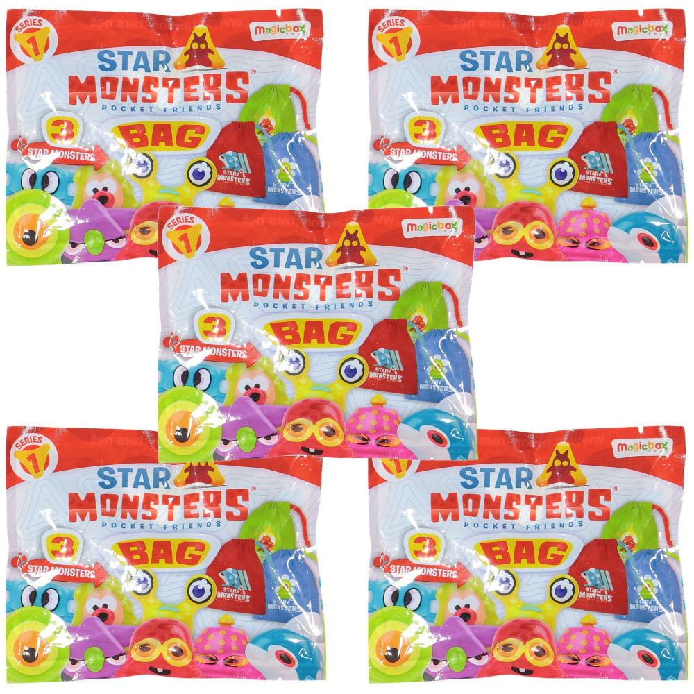 Star Monster Zestaw 5 Saszetek Niespodzianka 15 figurek + 5 woreczków seria 1 