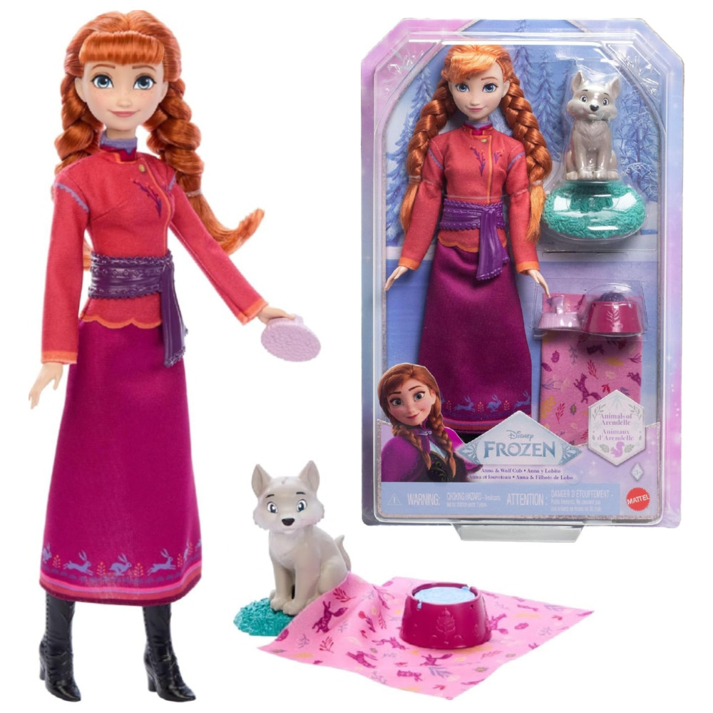 Frozen Kraina Lodu Lalka Anna i Wilczek JFG17