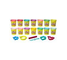 Play-Doh Ciastolina Kolorowa i Błyszcząca 14 Tub + Foremki B6380