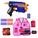 Wyrzutnia Nerf N-Strike Elite Firestrike 53378 + różowa kamizelka zestaw dla dziewczynek GIRL POWER