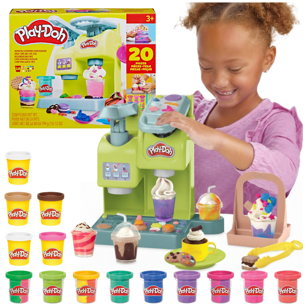 Play-Doh Ciastolina Zestaw Super Kolorowa Kawiarnia Lodziarnia + 14 tub G0447