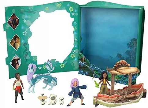 Disney Princess Raya i Ostatni Smok Książeczka z 7 figurkami Zestaw Prezentowy HLX24