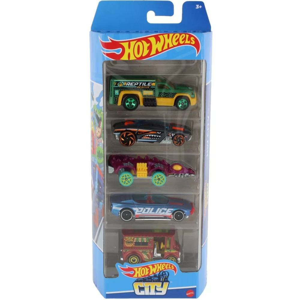  Hot Wheels Samochodziki 5-Pak City HTV39