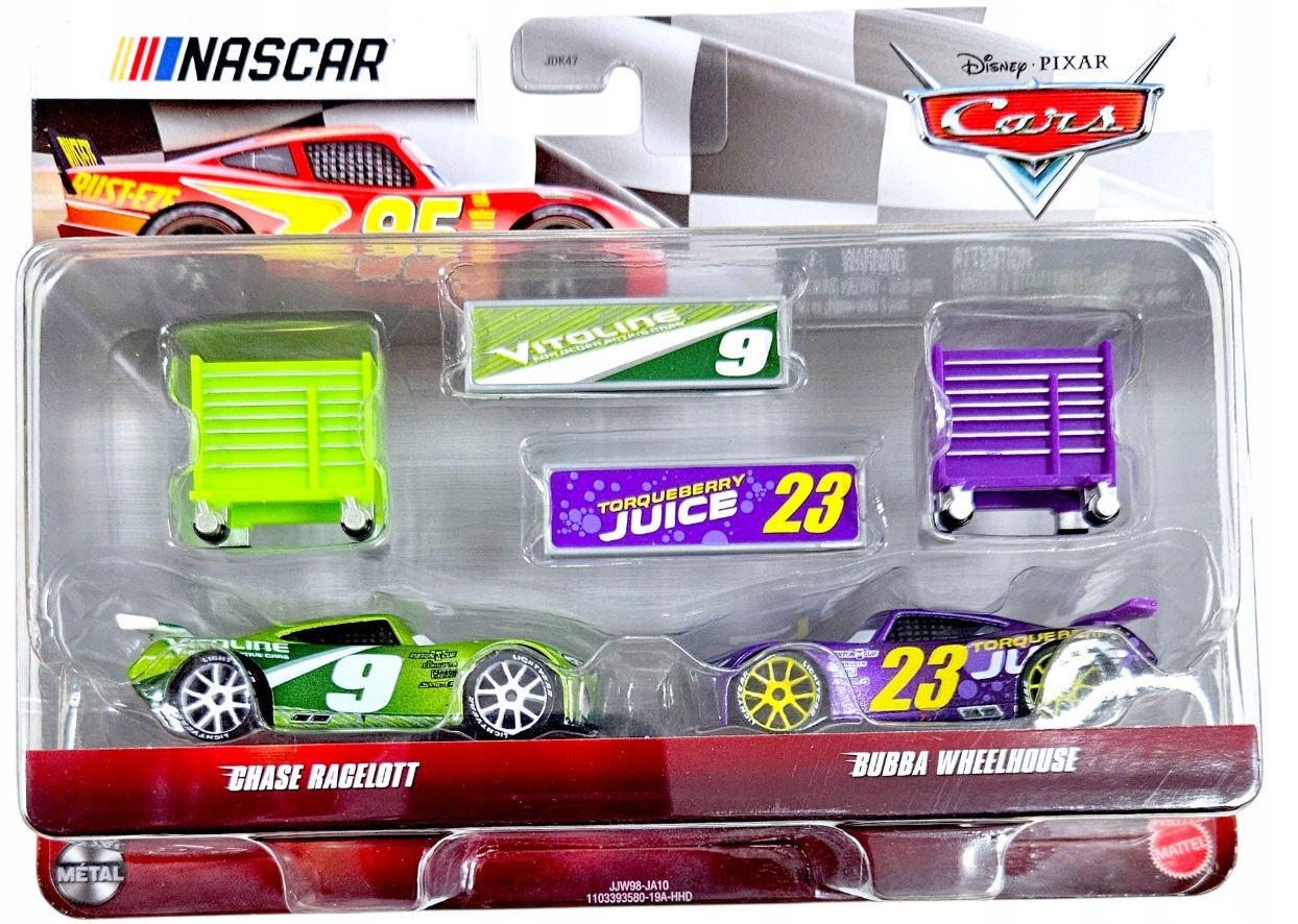 Auta Cars Nascar Zestaw 2-pak Chase Ragelott & Bubba Wheelhouse JJW98