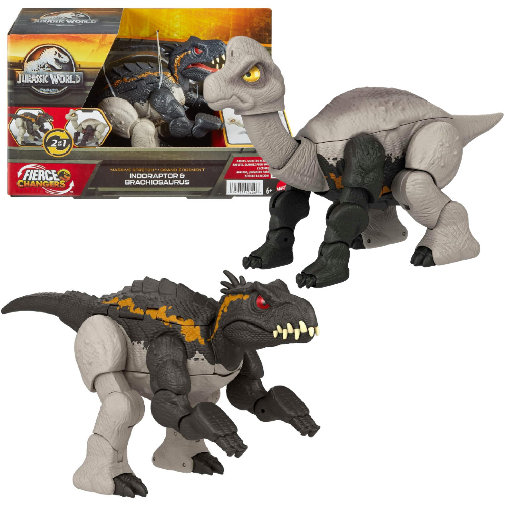 Jurassic World Transformujący Dinozaur 2w1 Indoraptor i Brachiosaurus HPD35