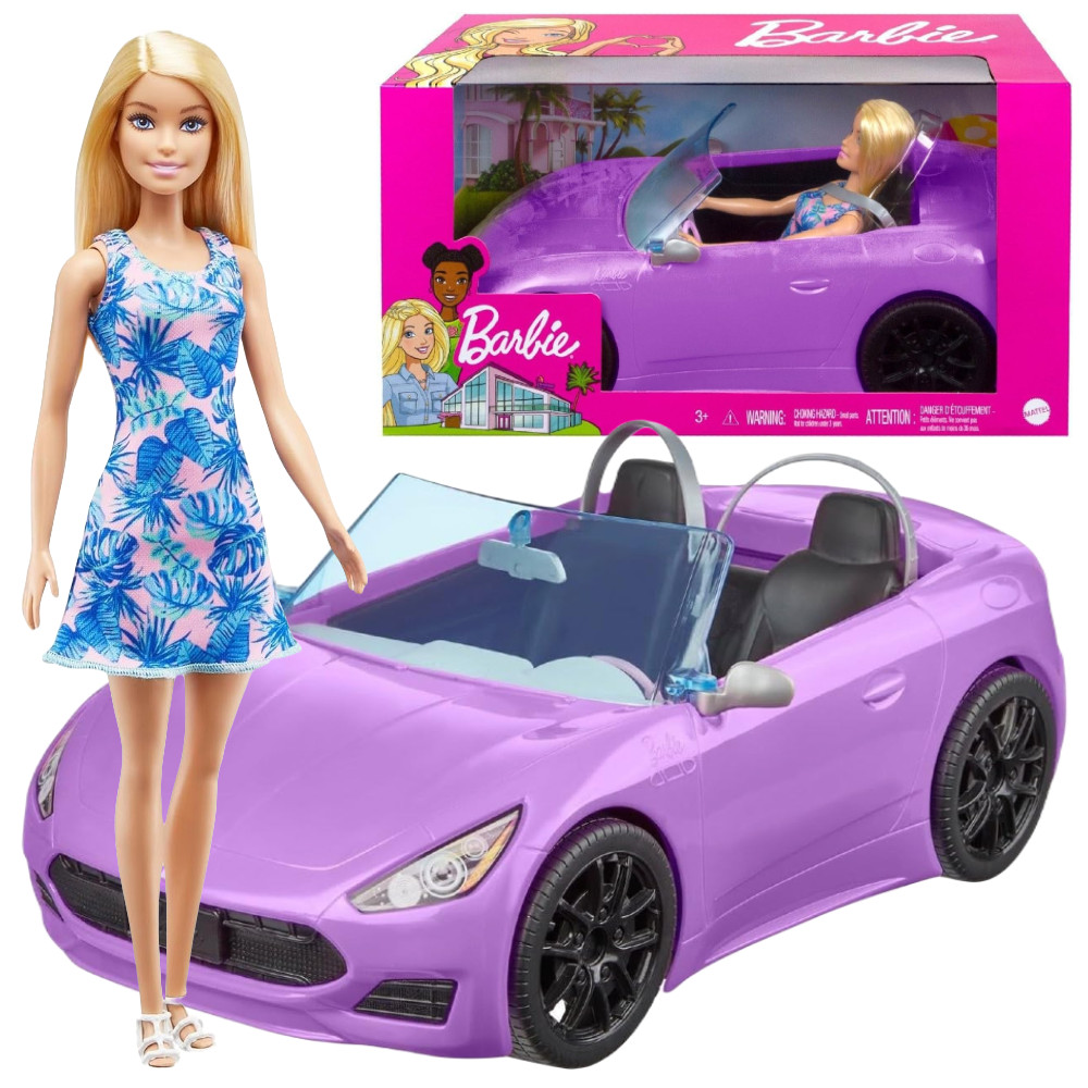 Barbie Fioletowy Kabriolet z lalką HBY29