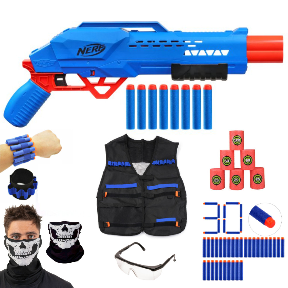 Nerf Alpha Strike Big Cat DB-2 F2463 + 30 strzałek + opaska + cele + kamizelka + bandana + okulary