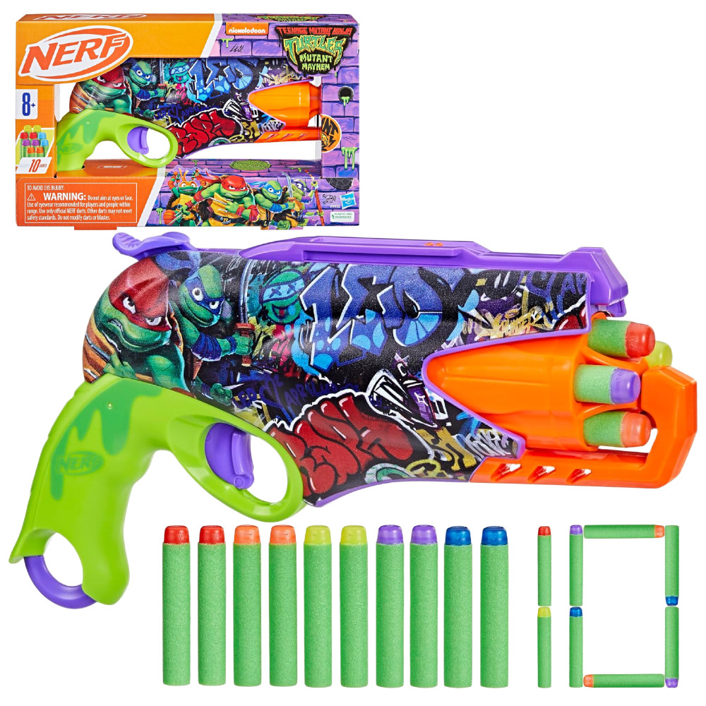 Nerf Wojownicze Żółwie Ninja Pistolet Turtles Mutant Mayhem F9972