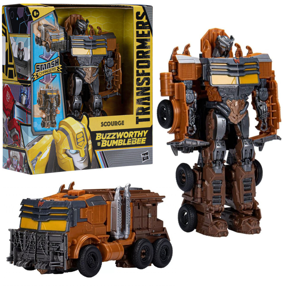 Transformers Rise of The Beasts Smash Changers Buzzworthy Bumblebee Figurka Scourge F3929