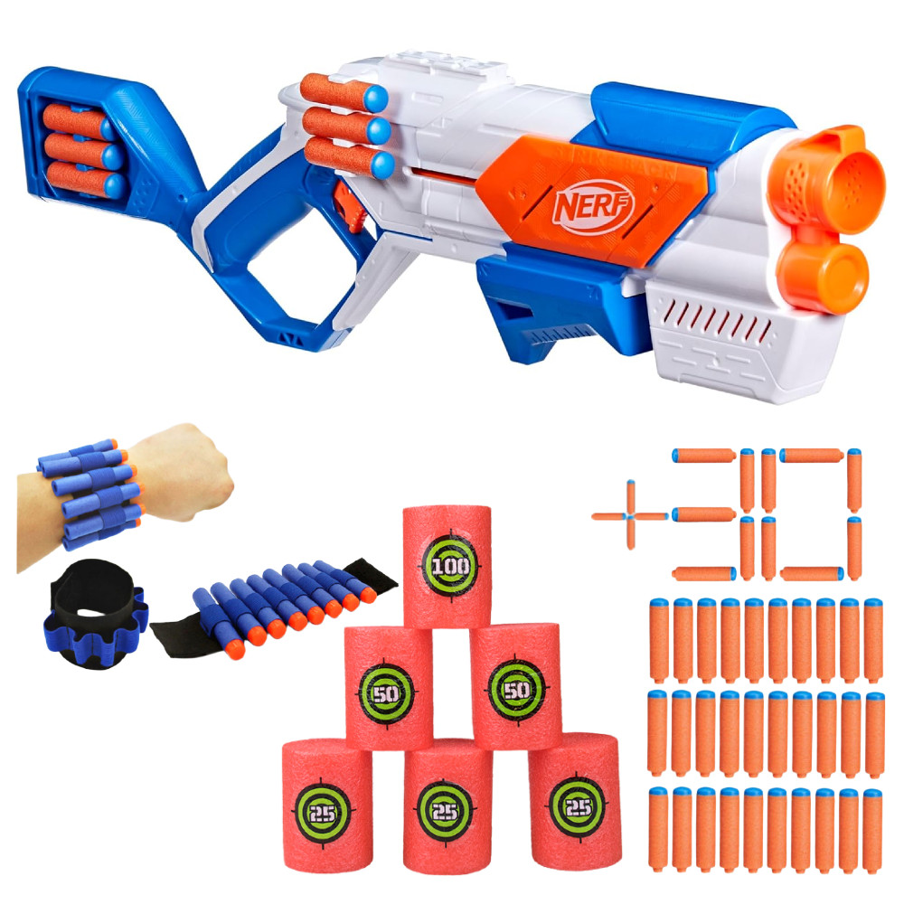 Nerf N Series Zestaw Pistolet Strikeback G0218 + Opaska na Strzałki + Cele Piankowe + 30 Strzałek N1